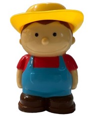 Farmer Replacement Toy Figure Yellow Hat Man Farm Barnyard Chunky 4”