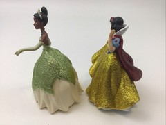 Disney Store Disney Glitter Princess Figures Lot of 2 Snow White Tiana Toy 3.5”
