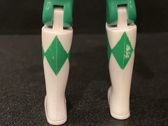 1993 Mighty Morphin Power Rangers Auto Morphin Red Green Figures Bandai Lot Of 3