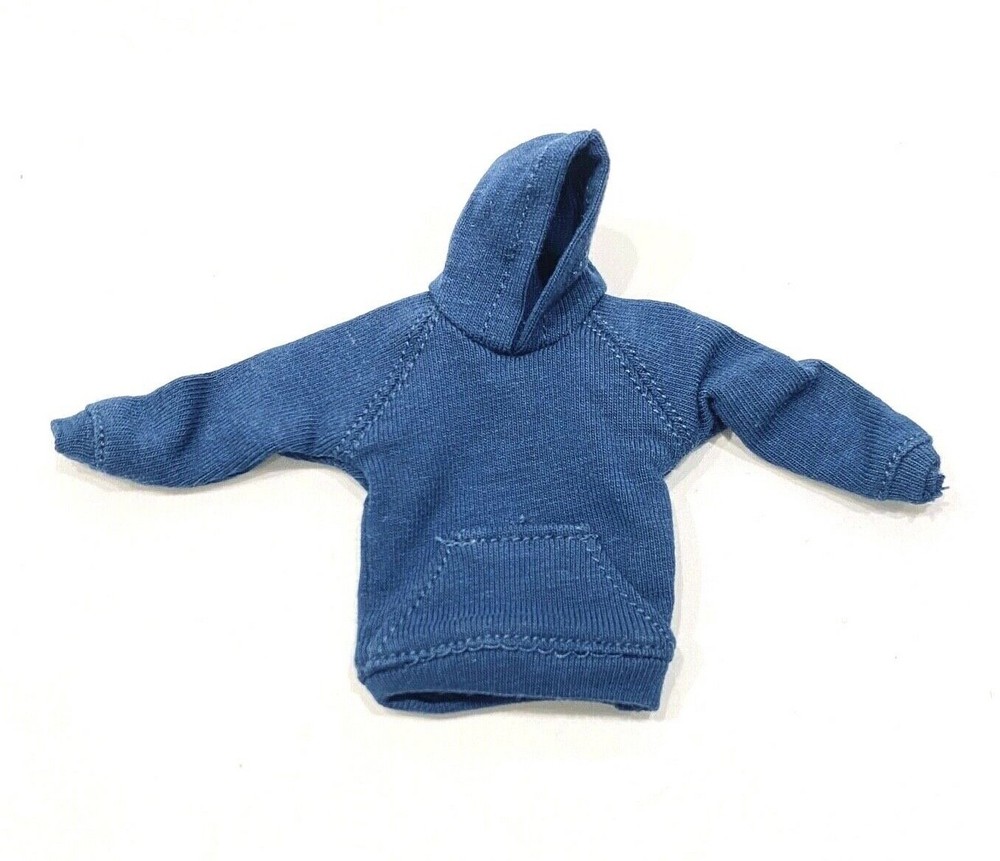 MO-HDST-BU: 1/12 Blue fabric hoodie for 6″ Medium to slim action figure body