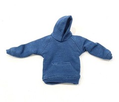 MO-HDST-BU: 1/12 Blue fabric hoodie for 6″ Medium to slim action figure body