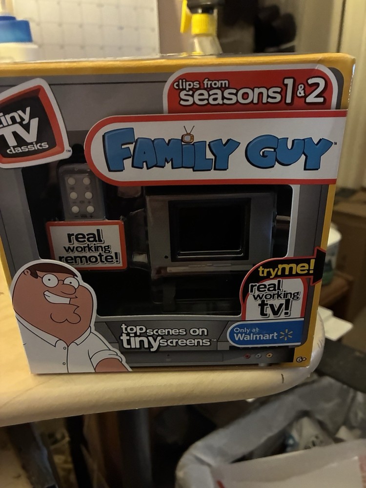 Tiny TV Classics Family Guy Real Working Mini Television Season 1 & 2 Clips NIB