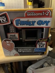 Tiny TV Classics Family Guy Real Working Mini Television Season 1 & 2 Clips NIB
