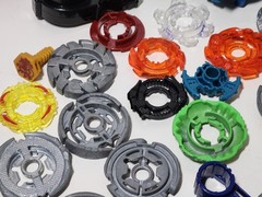 Lot of Vintage Beyblades, Spinners, Launchers Parts Metal Plastic Rubber