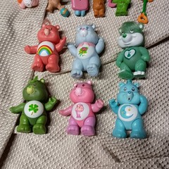 Lot (12) Care Bears 1980s Era Vintage 3.5″/2.5″ Plastic Dolls w Collector’s Case