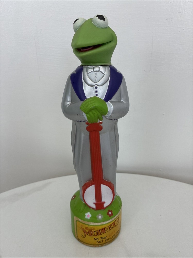 Vintage 1988 Muppets Kermit The Frog 3D Shampoo Empty Bottle Jim Henson
