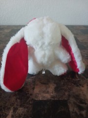 Goth Bunny Red/ White Plush (Size: 7.09in×5.12in) Christmas Gift