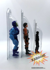 Small Medium Large curved clamshell action figure display cases GI Joe Star Wars