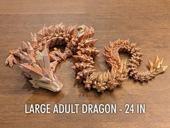 Large 24″ Articulated Rainbow Dragon Figure – Multi-Color 3D Printed Plastic, In