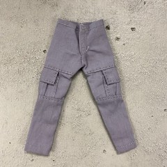SU-CGS-GRY: 1/12 Slim Grey Cargo Pants for Mezco Marvel Legends Nota Slim Body