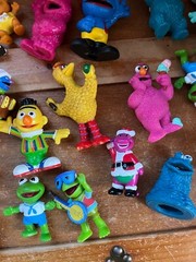 Large Mixed Lot of Plastic Rubber Vinyl Barney Sesame Street TV Character Play