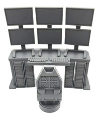 1:12 or 1:18 Scale Sci-Fi Command Center Diorama Set Hacker Tech Lab Environment