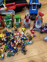 Huge Lot Paw Patrol Aircraft Carrier Vehicles Helicopter Cruiser 60 Figures