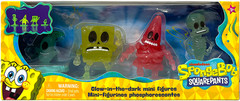 Set of 2 SpongeBob Mini Skeleton and Glow in the Dark Figures 4 Pack Brand New