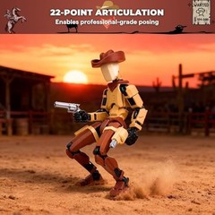 Western Cowboy t13 Action Figure｜Assembly Completed｜ 3D Printed Dummy 13 for …