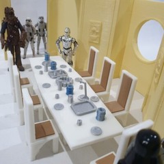 Bespin Cloud City Dining Room Diorama for 6 in Figures
