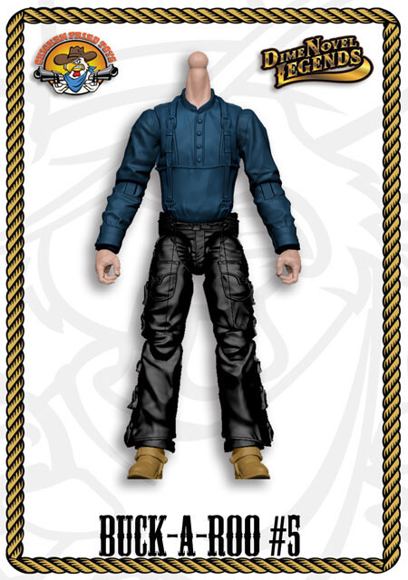 Dime Novel Legends 1:18 scale (4″) action figure Buck-A-Roo #5 blank body