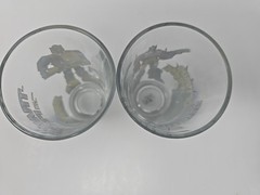 TRANSFORMERS Bumblebee & Optimus Prime, 8 oz drinking glasses 2015 Hasbro