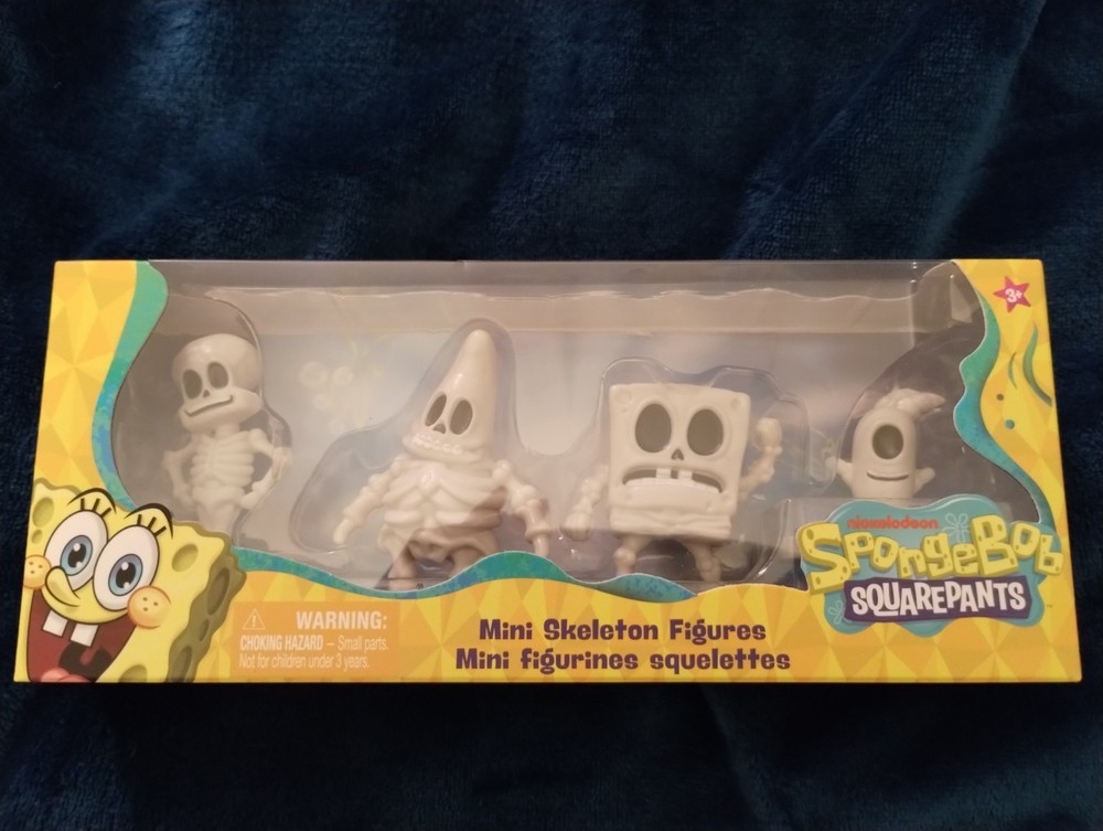 SpongeBob Mini Skeleton Figures 4 Pack Squidward Plankton Patrick SpongeBob NEW