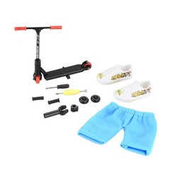 Mini Finger Toy Black Scooter Skateboard With Pants Shoes Tools For Kids Gift x