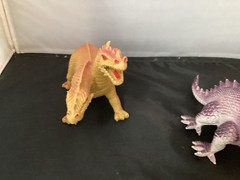 Lot Of Two Imperial Two Headed Dragons Purple & Orange