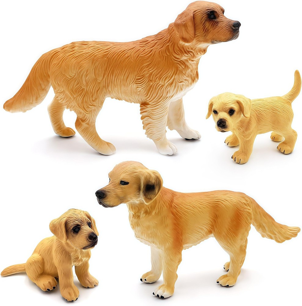 Dog Toys for Kids, Golden Retriever Family Playset, Detail and Realistic Pupp…