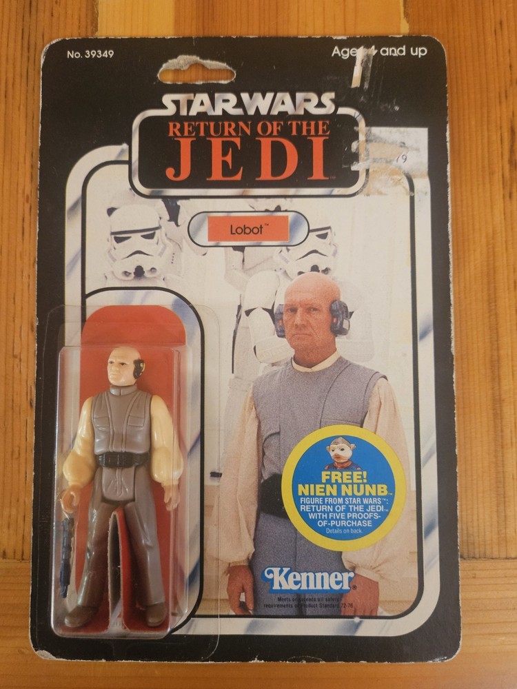 STAR WARS Lobot ROTJ 1983 KENNER 48 Back (punch/Sticker damage on front)