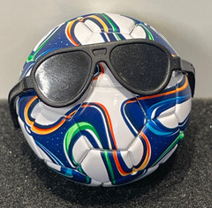 1:6 Scale custom sports figure Soccer Ball w/ Design & Sunglasses