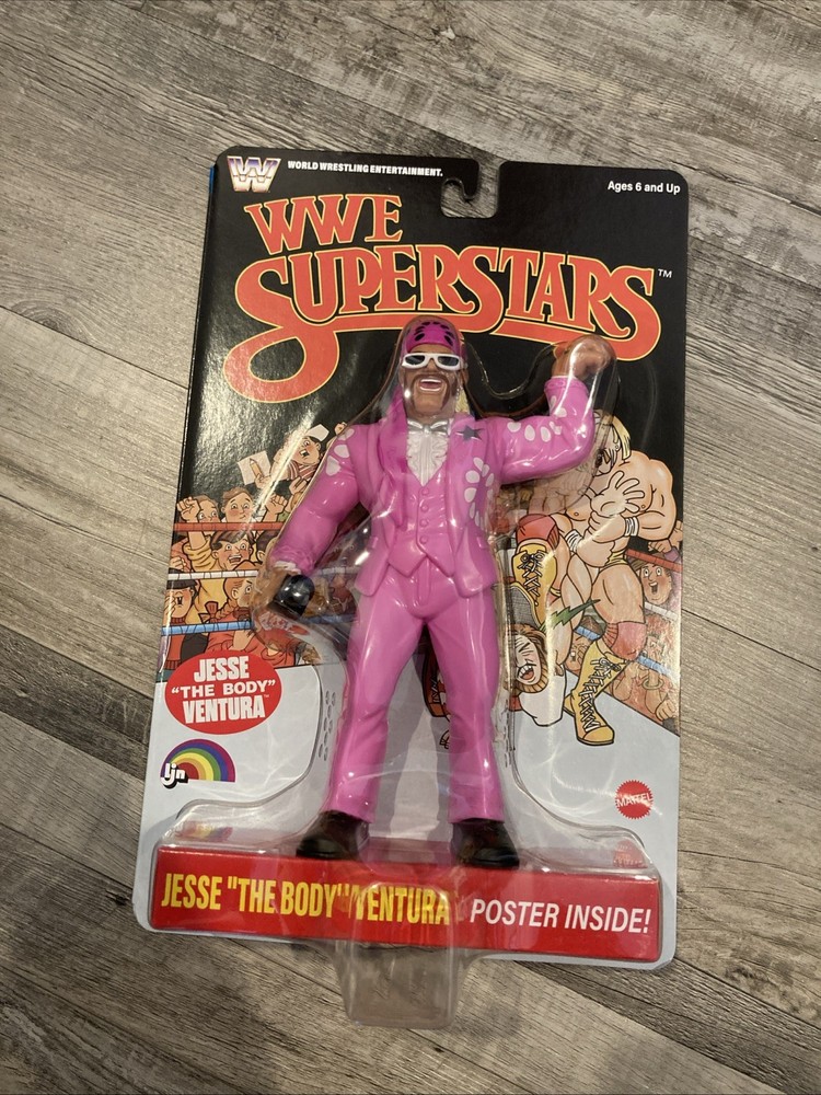 WWE Superstars LJN Jesse Ventura Retro Chase BLACK CARD Series 2 Bottom Cracked