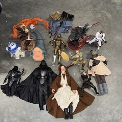Lot Of 12 Star Wars Lucas Films Hasbro 1992-2002 Darth Vader Obi Wan R2-D2 Vint
