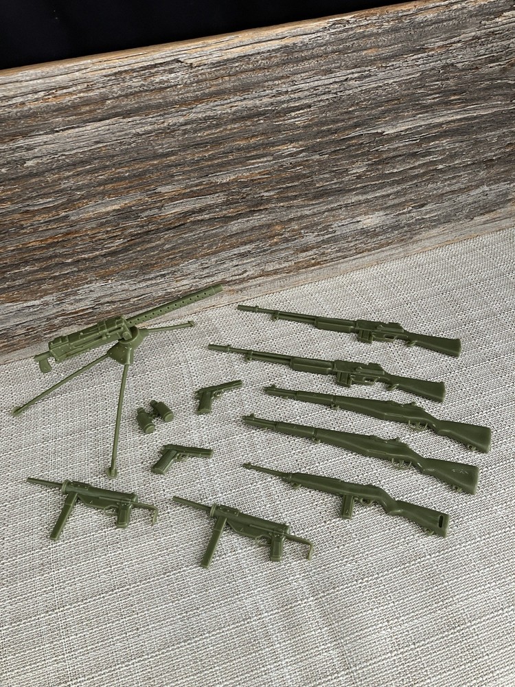 Marx 1960s Stony Smith 11 pcs- 3 machine guns, 5 rifles, 2 pistols, GI JOE 12″