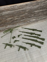 Marx 1960s Stony Smith 11 pcs- 3 machine guns, 5 rifles, 2 pistols, GI JOE 12″