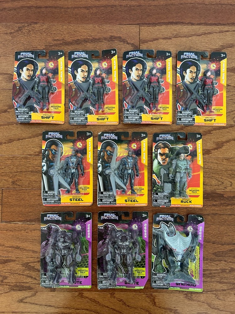 (10) 2020 “FINAL FACTION” {ALPHA TEAM 1/KHARN} (SERIES 1) Action Figure Lot NEW!