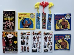 VTG Titan Sports WWF Book Sticker School Hulk Hogan LJN WWE toy LOT Wrestling