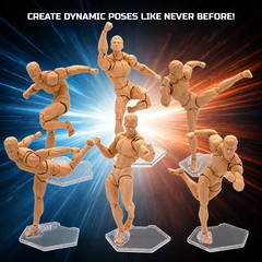 Peg-Free Footstands (9-Pack), Action Figure Stands, Clear, for 1/12 Scale Figure