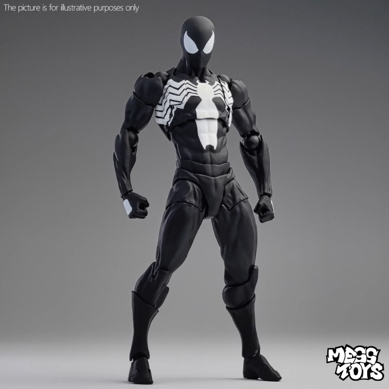 In US! MESS TOYS Symbiote Spider-Man Action Figure Model Joint Mobility Toy Gift