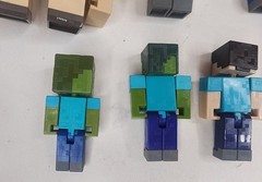 Lot of 8 Minecraft Figures Mattel Plus 3 Accessories Ore And Chest Puzzle