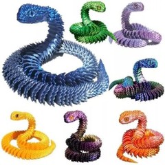 24″ 3D Printed Animals Snake Viper Snake Flexible Snake Fidget Toys Desk Decor