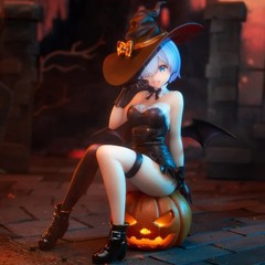 Anime Rem Hallowee Beautiful Girl Ver. PVC Scale Figure Statue 18cm