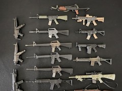 1/6 Scale Weapons Lot. AR-15, M-16, HK SP89, MP5, SL7, AK47 + More