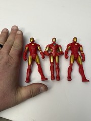 Marvel Iron Man Action Figures Lot of 3 Hasbro 2013/2023 Red Gold 4” Toys