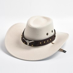 New Artificial Suede Western Cowboy Hats Vintage Big-edge Gentlemen Cowgirl