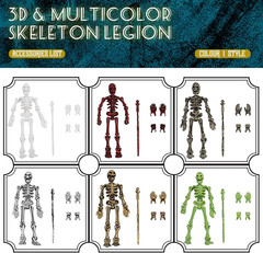 6 Pack T13 Action Figures Set, Skeleton Action Figure, Dummy 13, Titan 13 Mini S