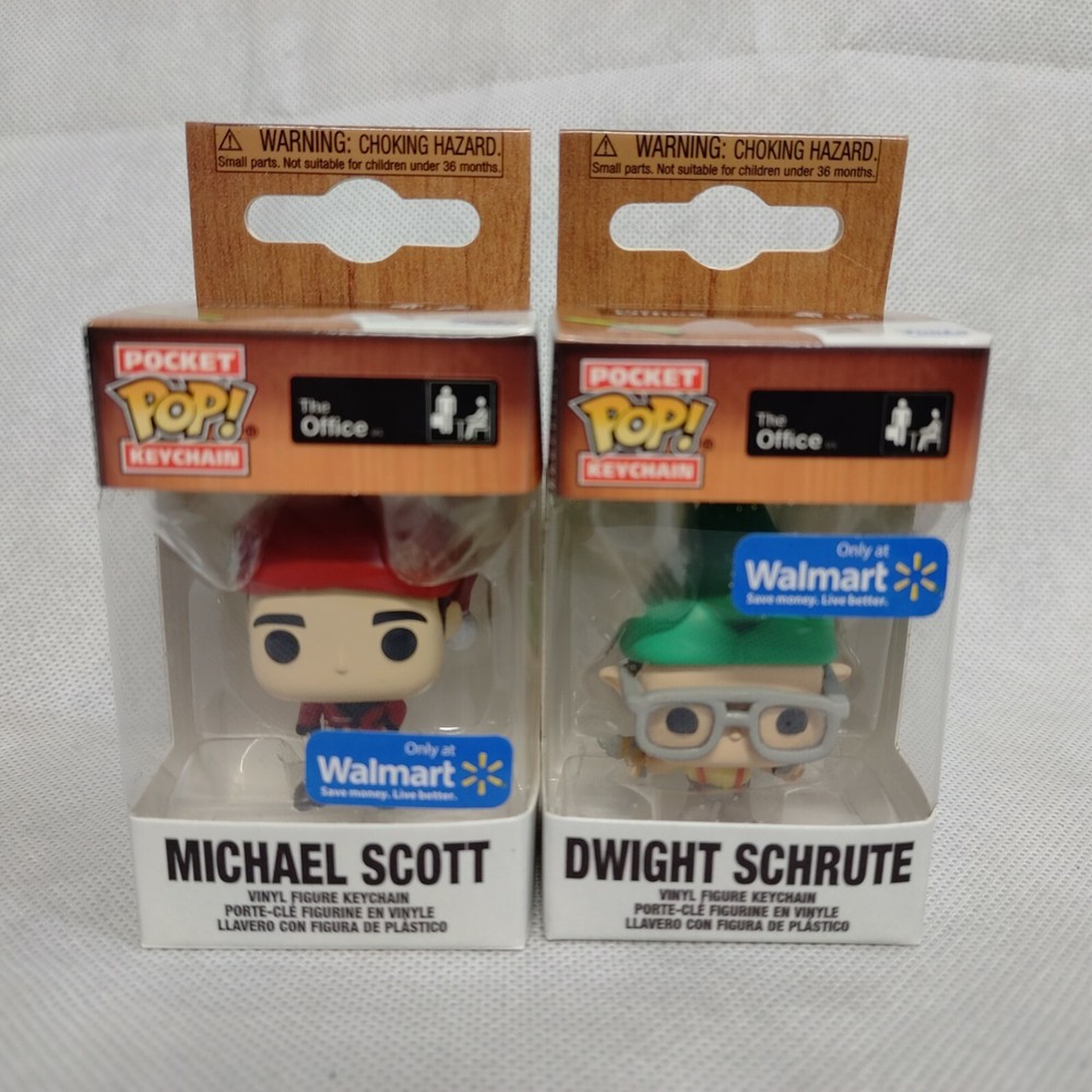 Funko Pocket Pop The Office Michael Scott Dwight Schrute Keychains New In Box