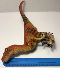 Dinosaur Action Figures Dilophosaurus(8 in) & Velociraptor(7 in) Toys-Lot of 2