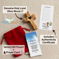 Holy Land Market Olive Wood Pocket Fidget Worry Thumb Crosses (3)