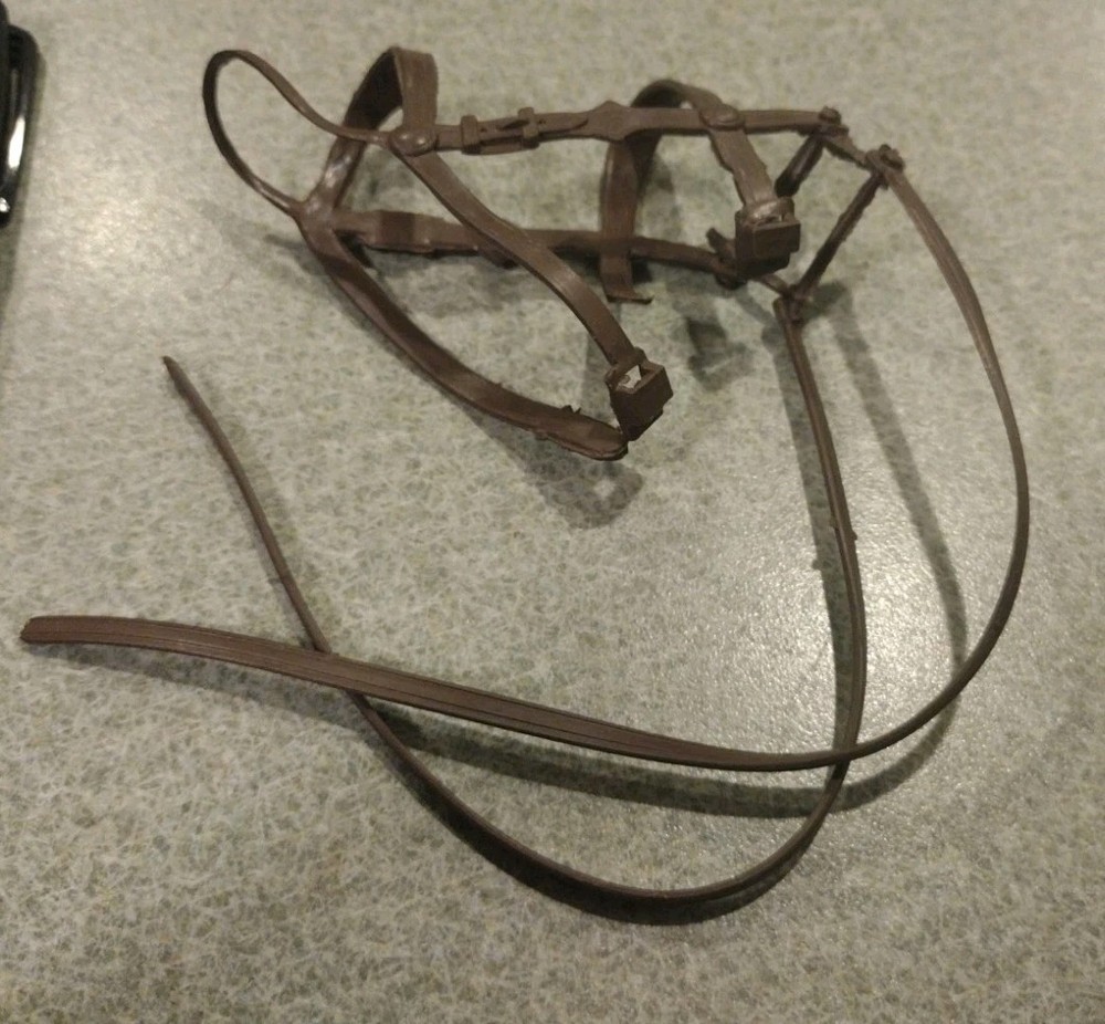 1960’s-70’s Marx Johnny West Brown Bridle Bit 2 Reins Nice Cond Intact #3
