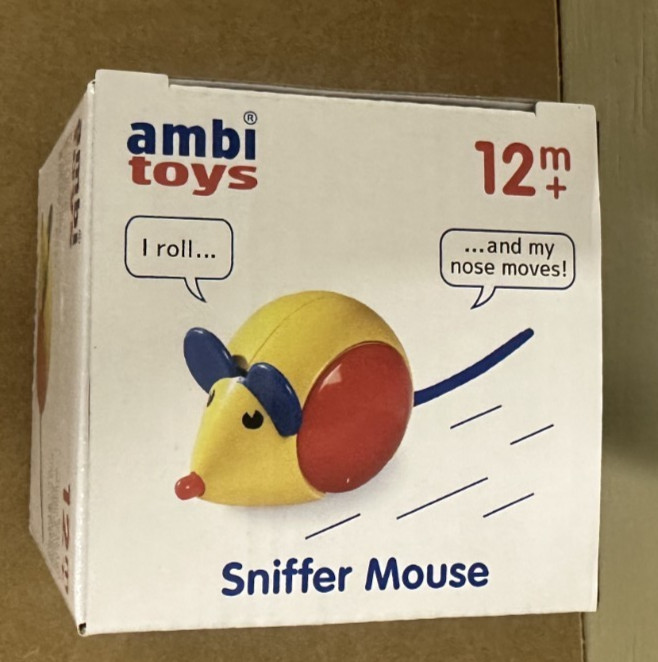 ambi toys Sniffer Mouse Toy Sniffing Rolling Primary Colors Mouse Sealed NEW