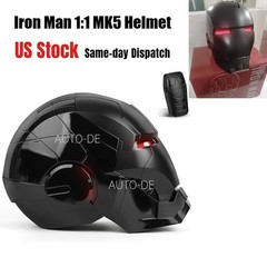 BLACK Iron Man MK5 Helmet 1:1 Voice-controlled Mask Transform Cosplay Prop Gift