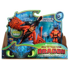 DreamWorks Dragons, Hookfang and Snotlout, Dragon with Armored Viking Figure, fo